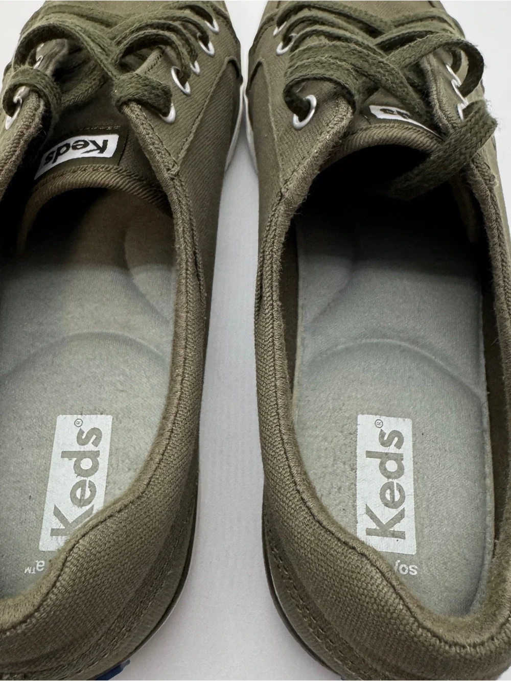 Keds Womens Sneakers 9.5 Olive Army Green Gently Used Classic Canvas Shoes